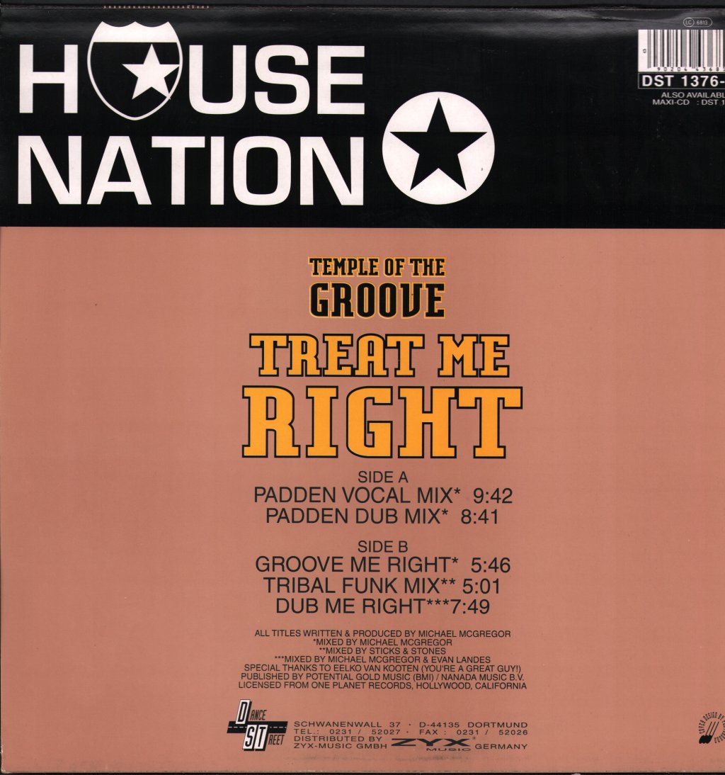 Temple Of The Groove - Treat Me Right - 12 Inch
