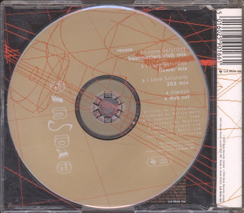 Erasure - I Love Saturday (Remixes) - Cd