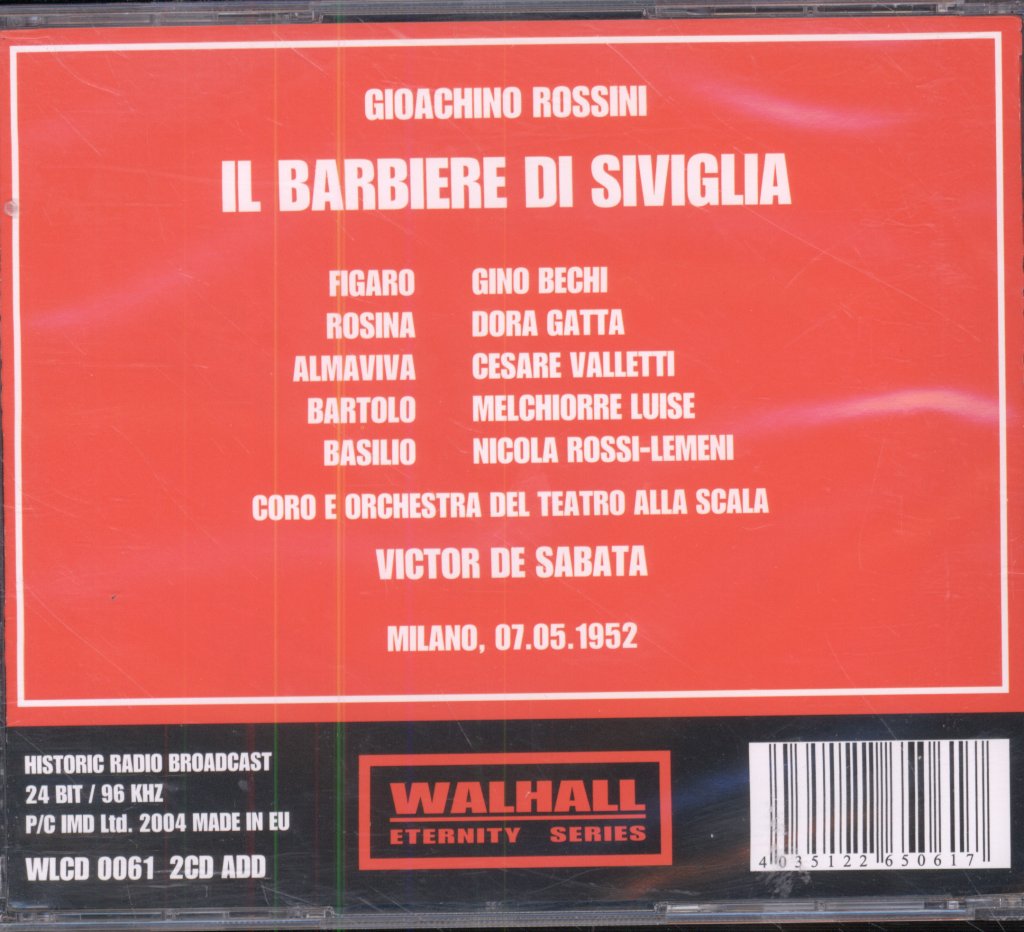 Victor De Sabata - Rossini - ll Barbiere Di Siviglia - Double Cd