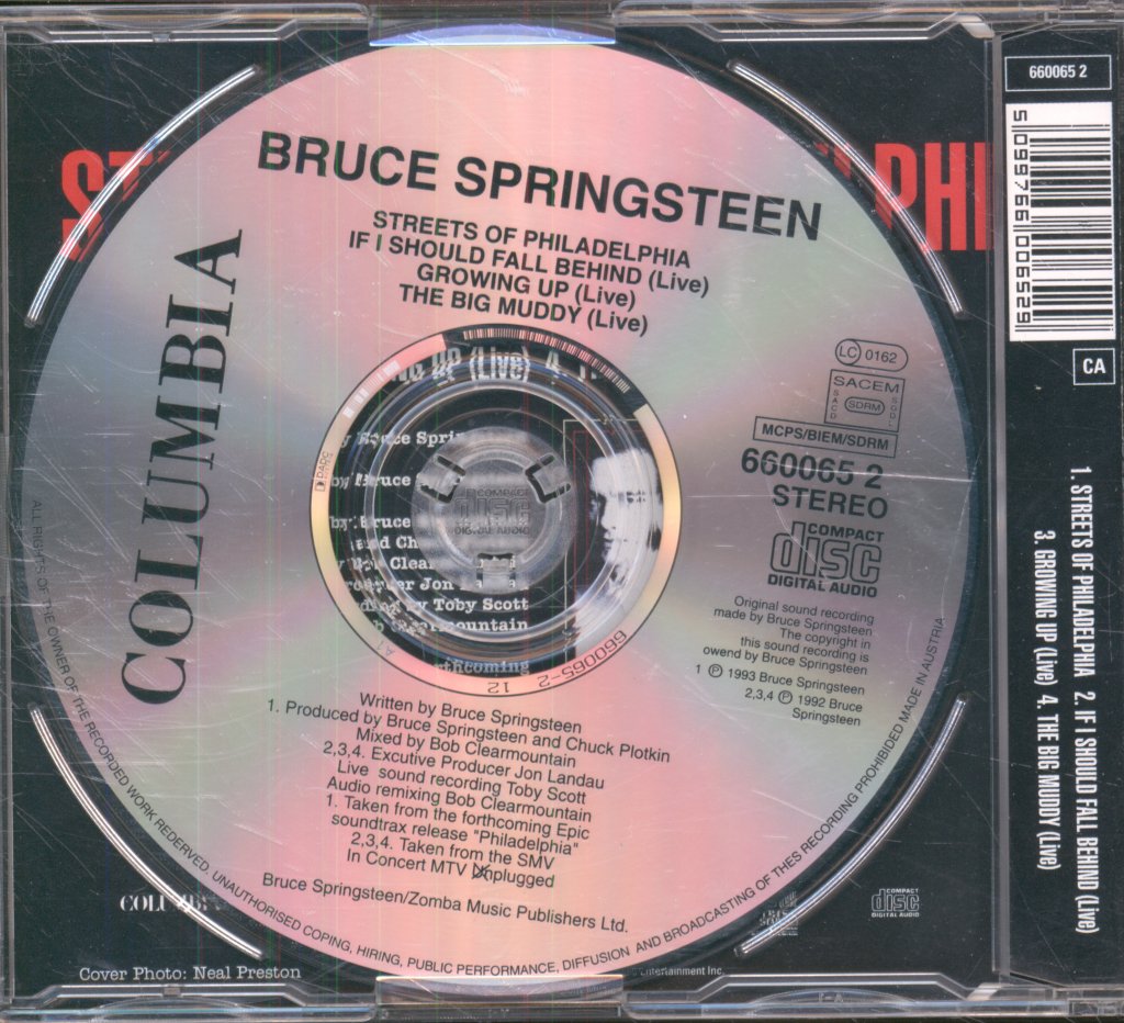 Bruce Springsteen - Streets Of Philadelphia - Cd