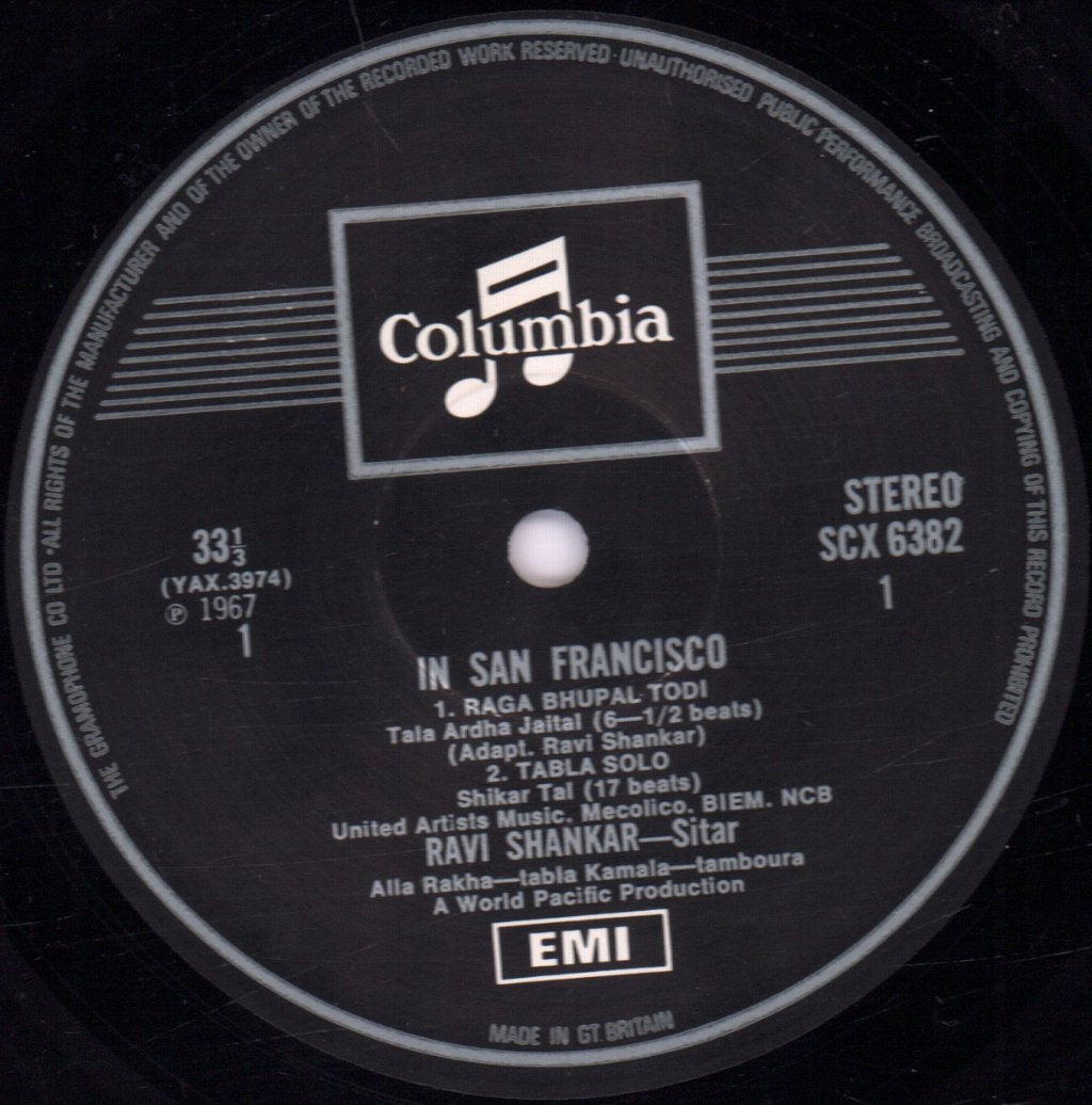 Ravi Shankar - In San Francisco - Lp