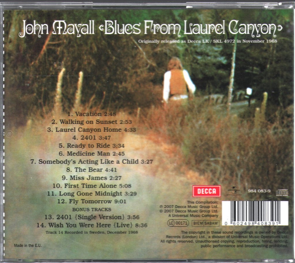 John Mayall - Blues From Laurel Canyon - Cd