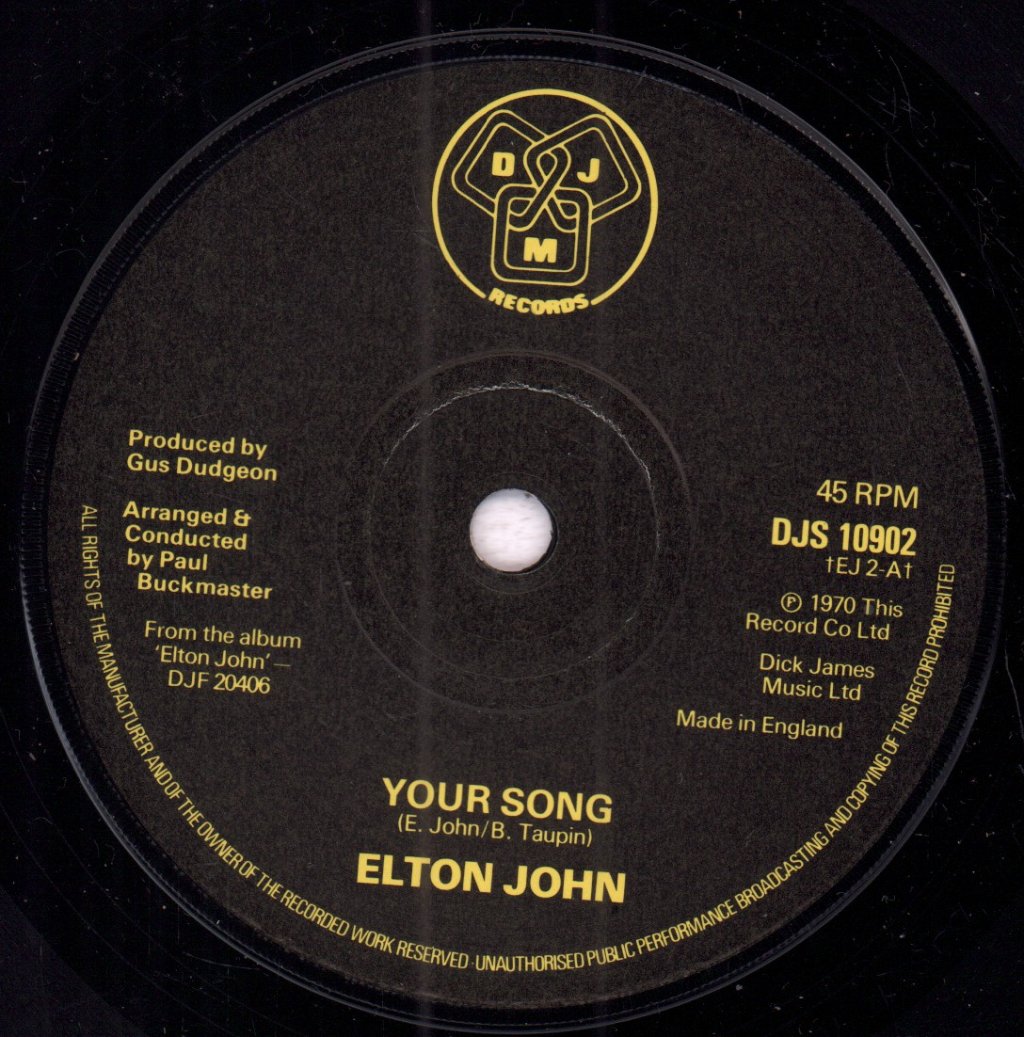 Elton John - Your Song/Border Song - 7 Inch