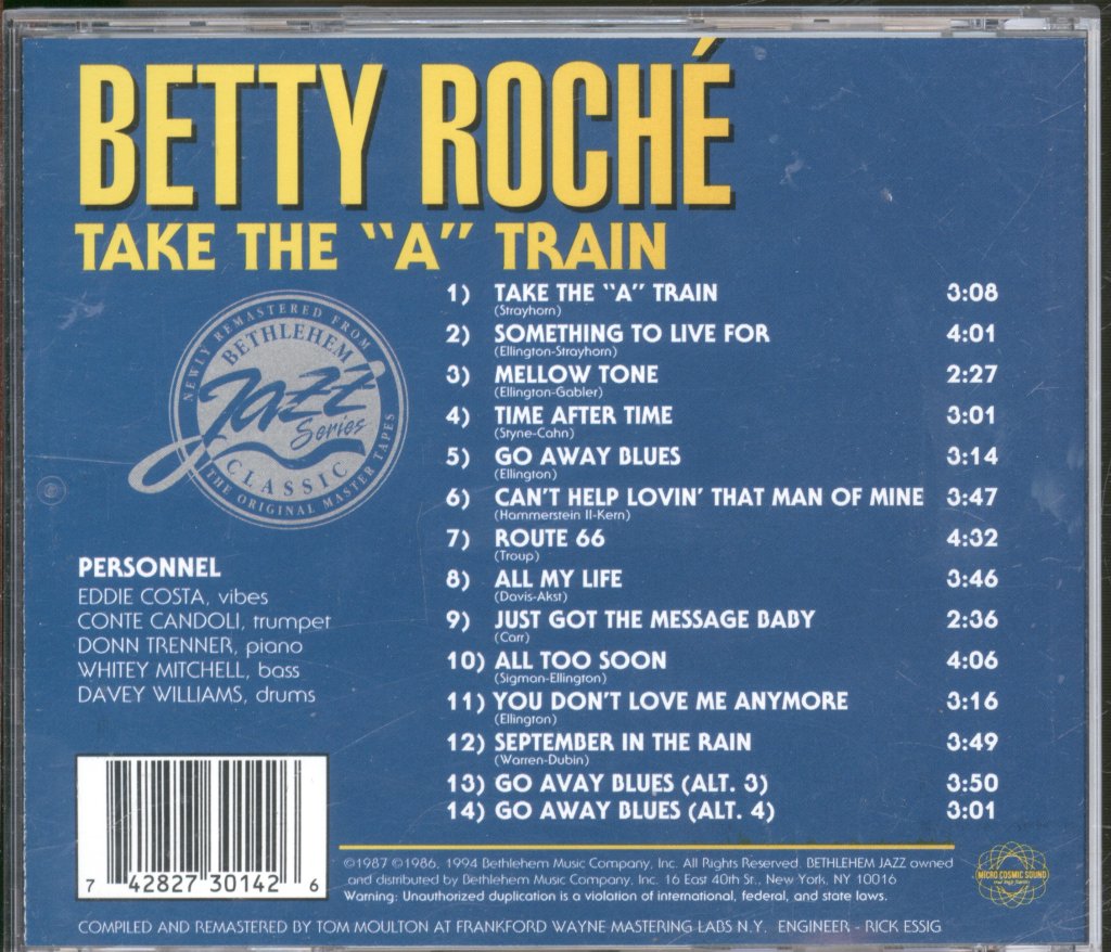 Betty Roche - Take The "A" Train - Cd