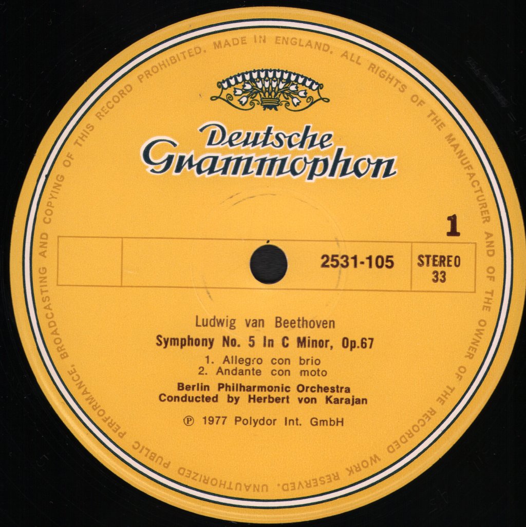 Herbert Von Karajan / Berlin Philharmonic Orchestra - Beethoven - Symphonie N0. 5 - Lp