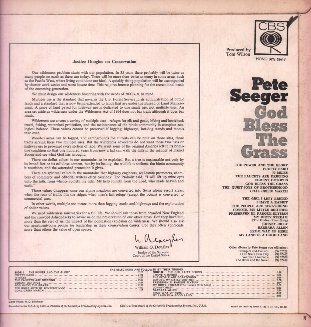 Pete Seeger - God Bless The Grass - Lp