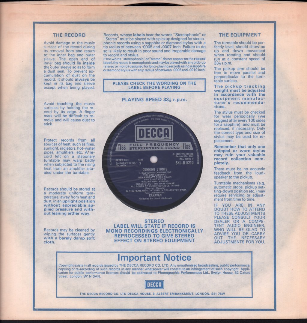Caravan - Cunning Stunts - Lp