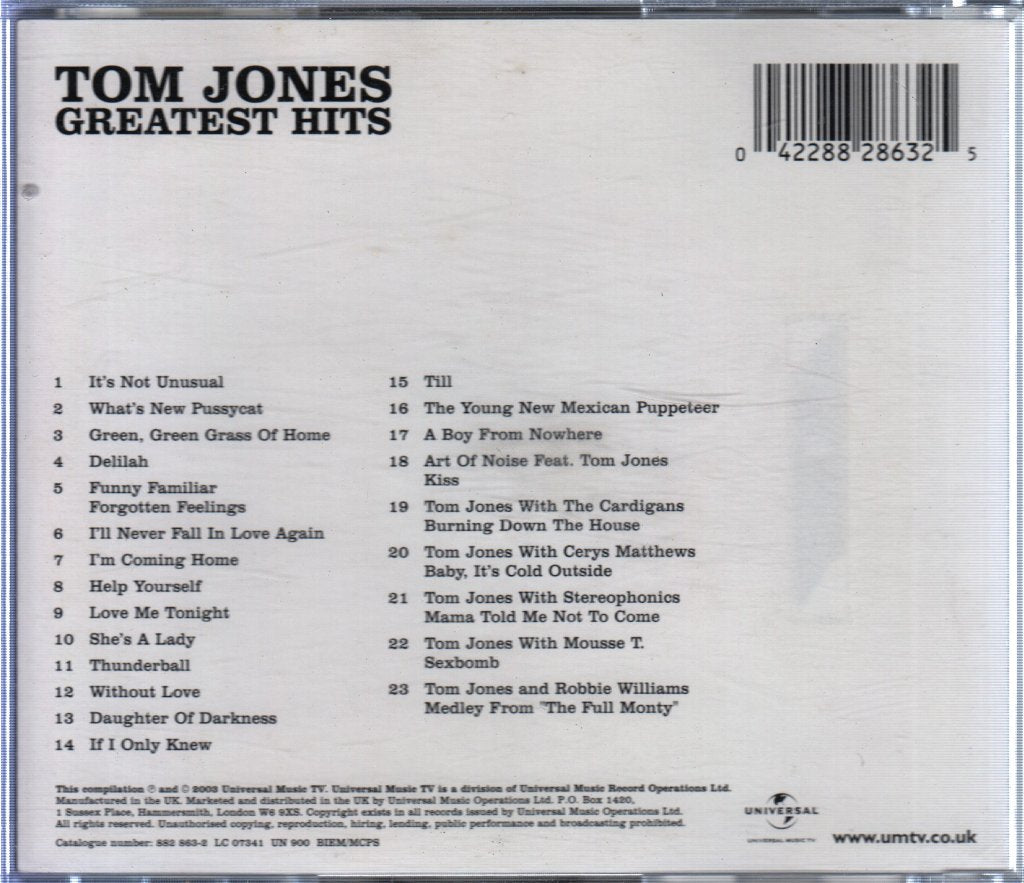 Tom Jones - Greatest Hits - Cd