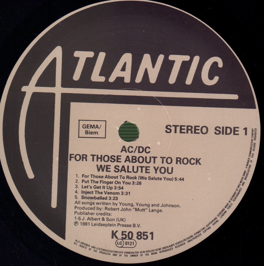 AC/DC - For Those About To Rock - Lp