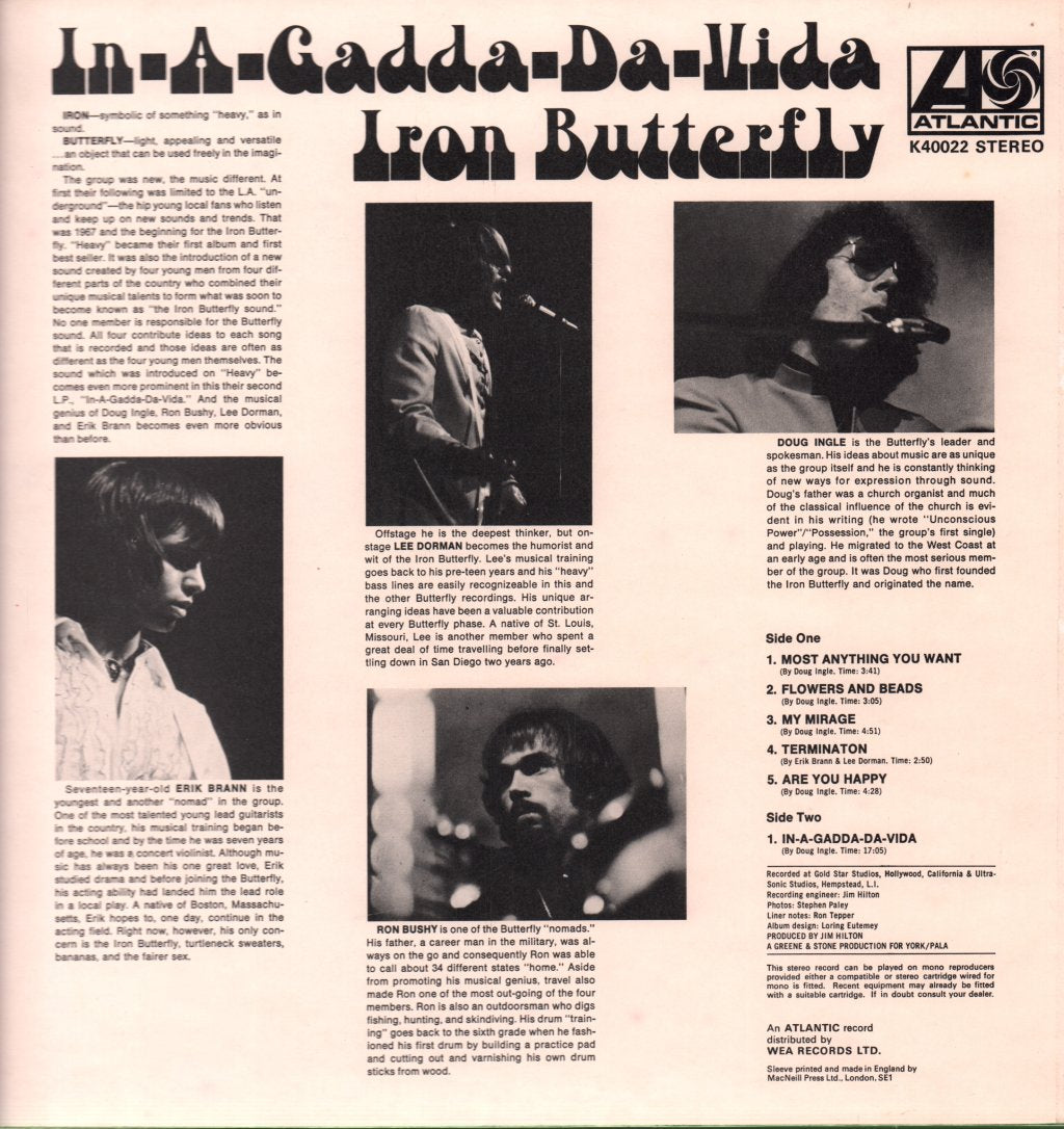 Iron Butterfly - In A Gadda Da Vida - Lp