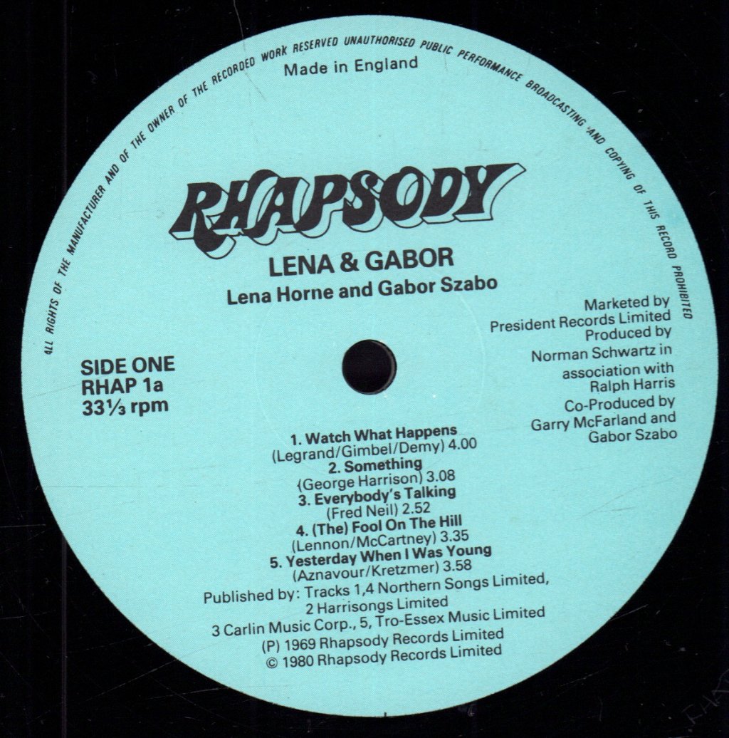 Gabor Szabo - Lena & Gabor - Lp