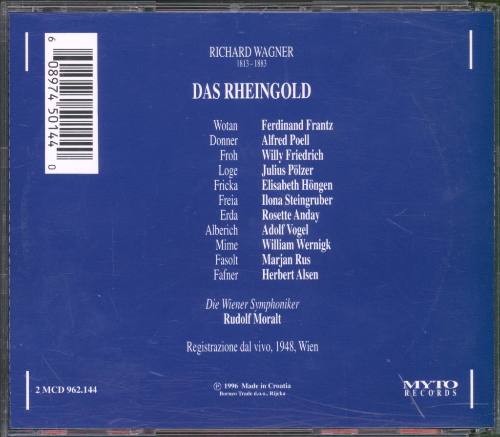 Rudolf Moralt, Wiener Symphoniker - Wagner - Das Rheingold - Double Cd