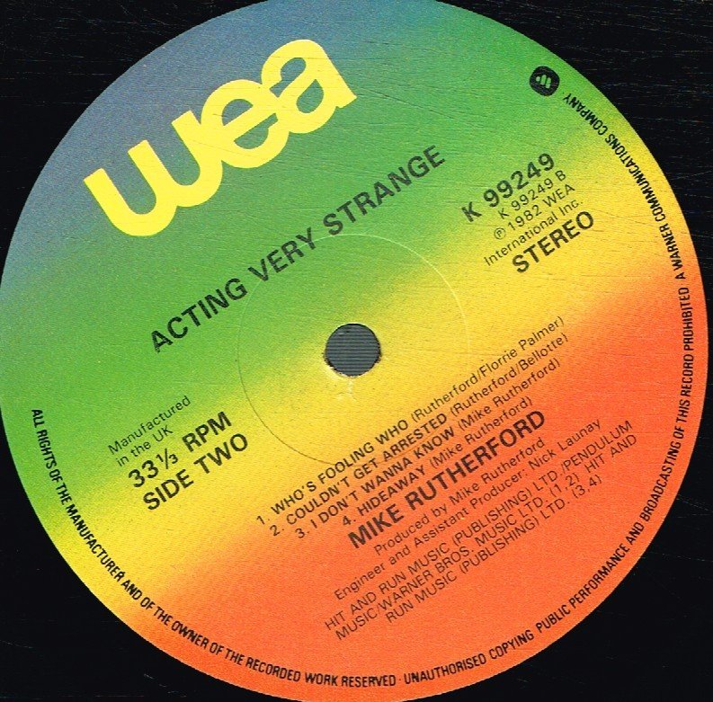 Mike Rutherford - Acting Very Strange - Lp