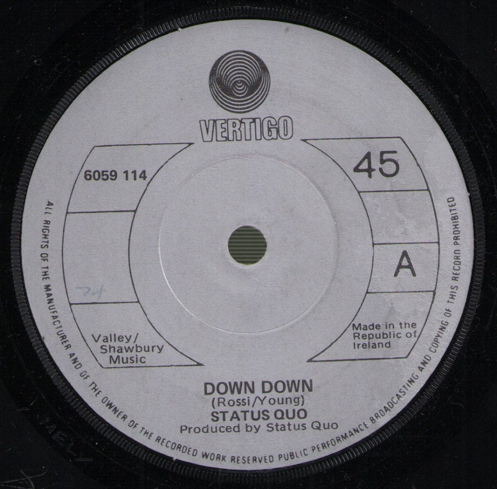 Status Quo - Down, Down - 7 Inch