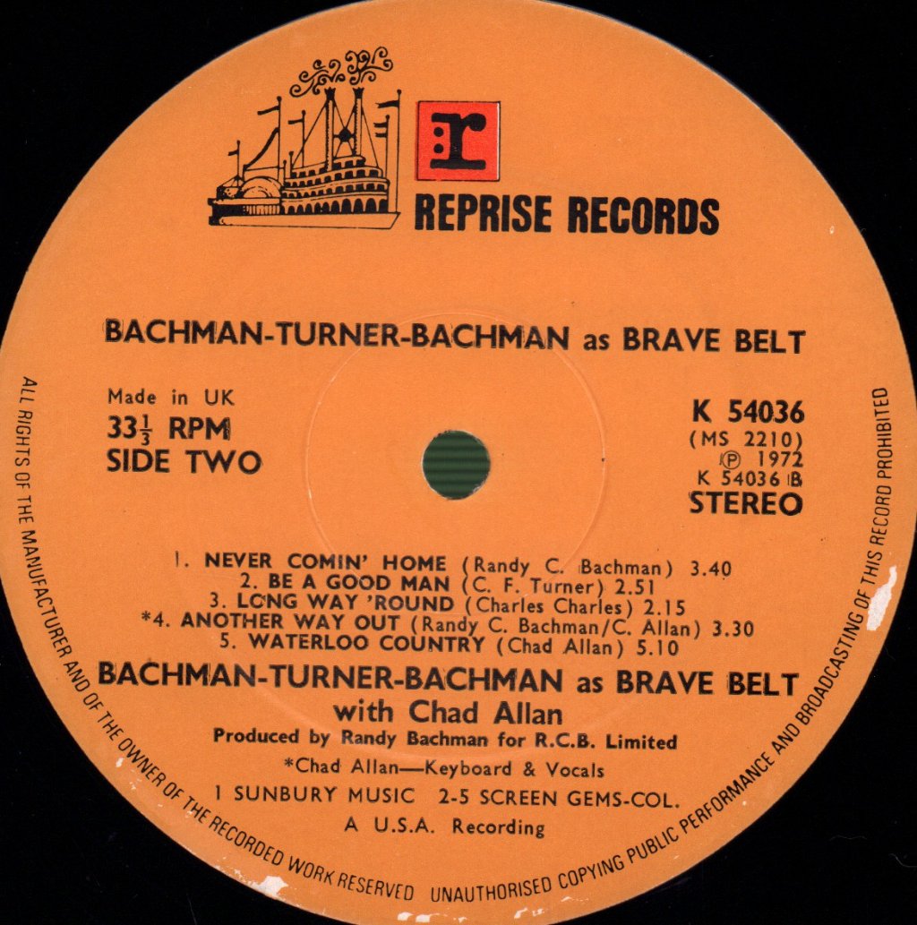 Bachman Turner Bachman - As Brave Belt - Lp