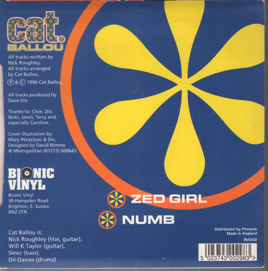 Cat Ballou - Zed Girl / Numb - 7 Inch