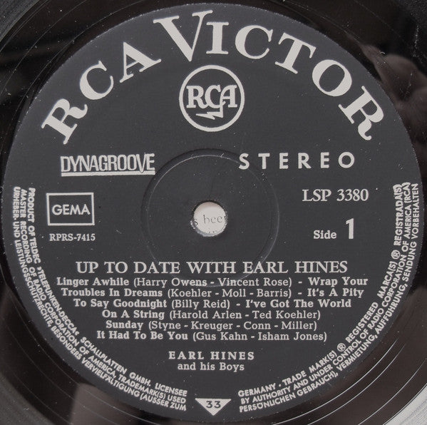 Earl Hines - Up To Date With Earl Hines - Lp