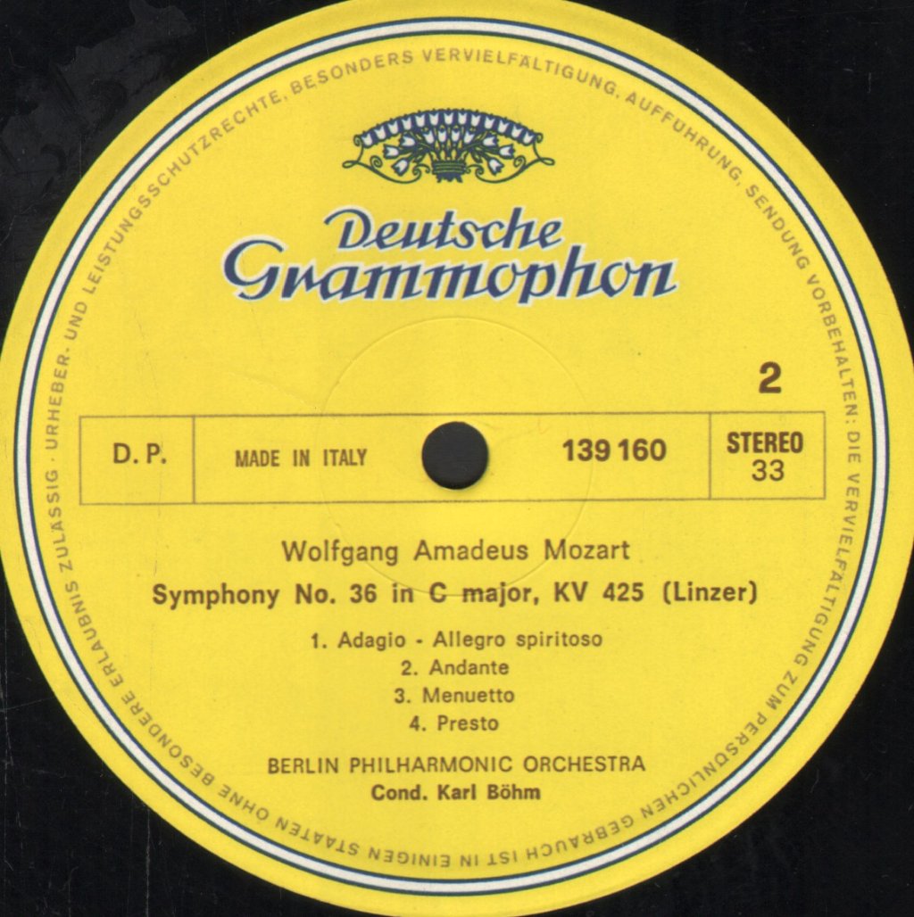Karl Bohm / Berliner Philharmoniker - Mozart - Symphonien Nr. 39 Es-Dur / Nr. 36 Linzer - Lp