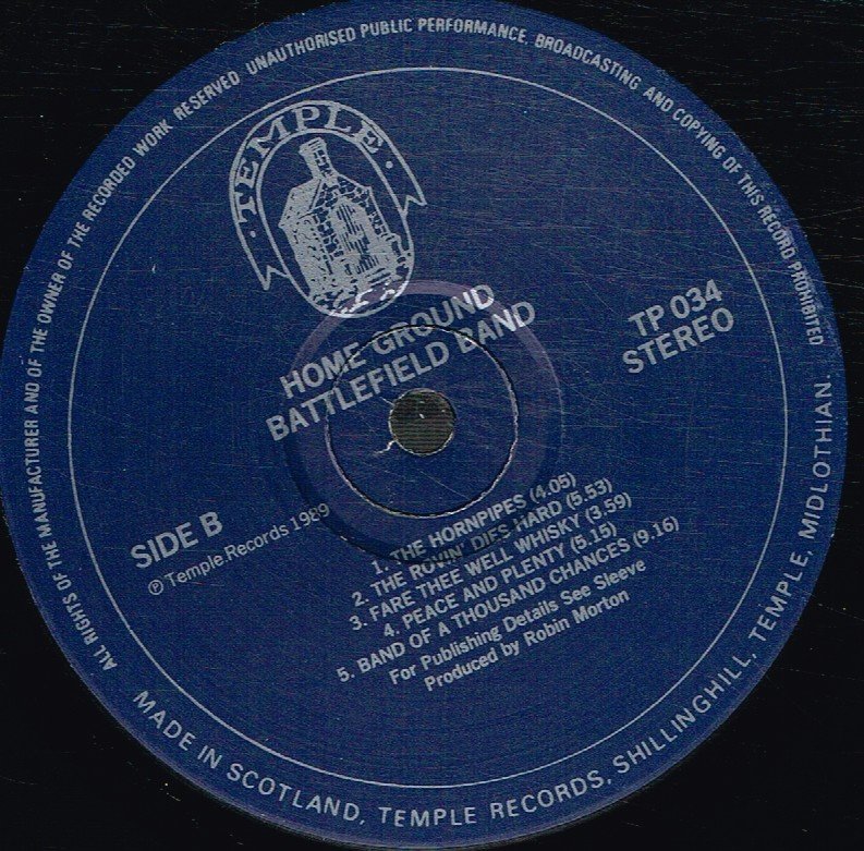 Battlefield Band - Home Ground : Live From Scotland - Lp