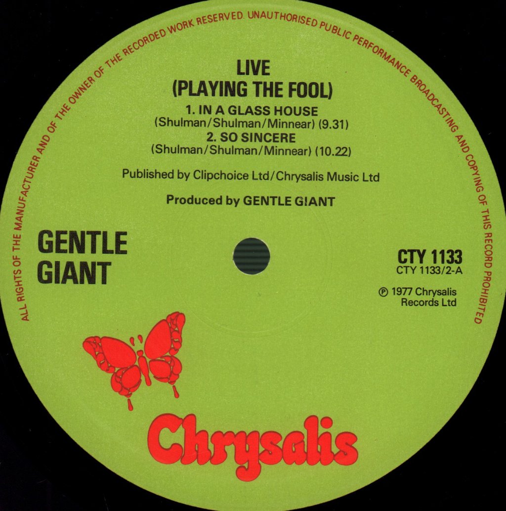 Gentle Giant - Playing The Fool (Live) - Double Lp