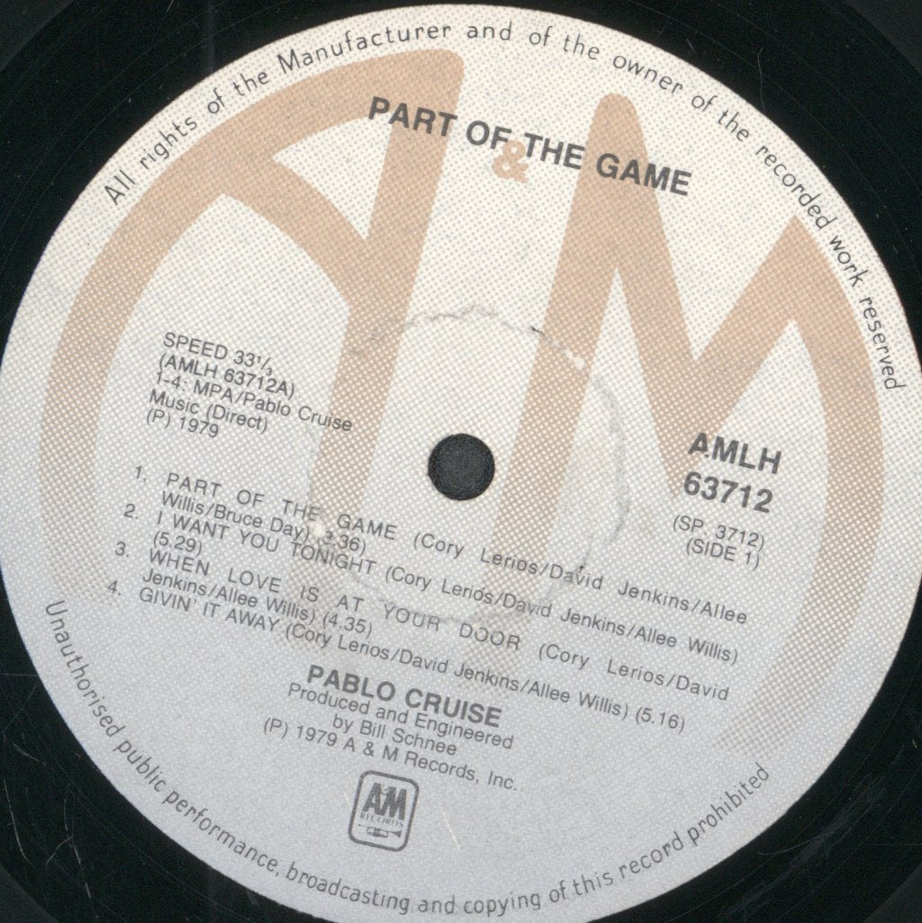Pablo Cruise - Part Of The Game - Lp