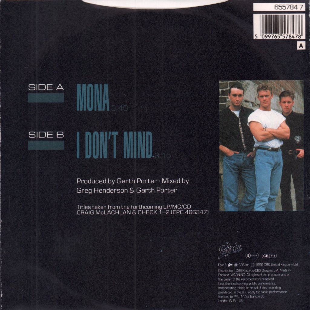 Craig Mclachlan And Check 1-2 - Mona - 7 Inch