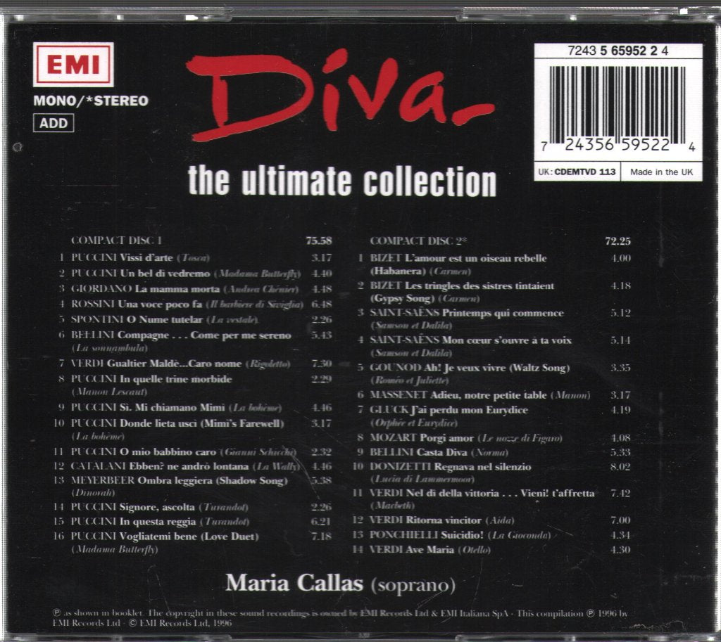 Maria Callas - Diva - The Ultimate Collection - Double Cd