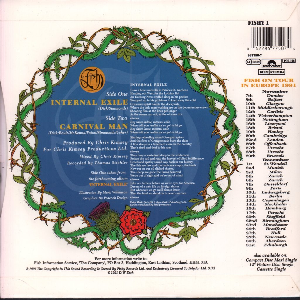 Fish - Internal Exile - 7 Inch