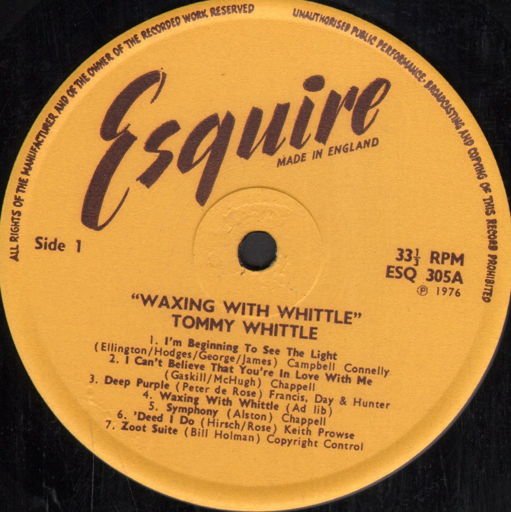 Tommy Whittle - Waxing With Whittle - Lp