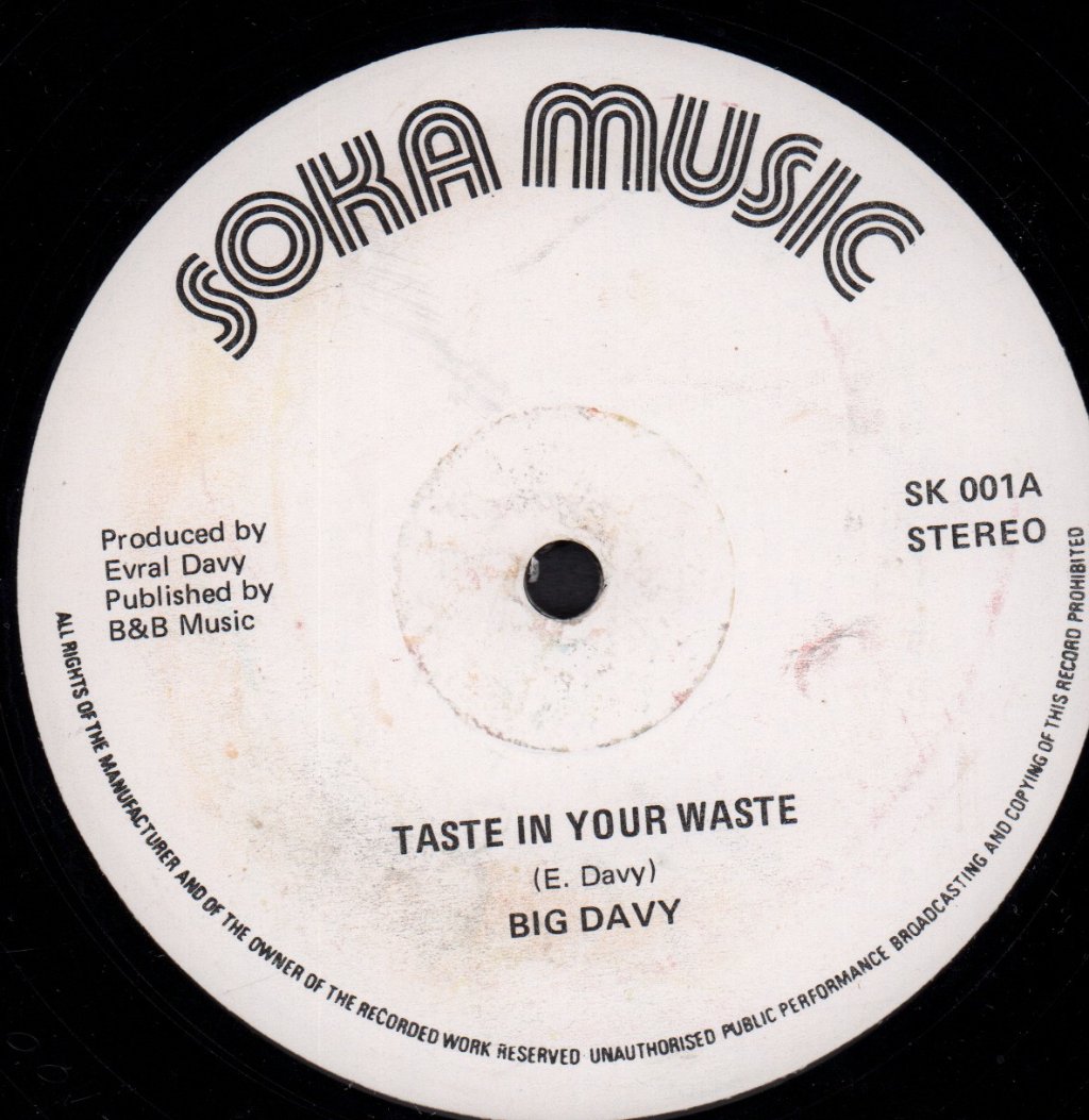 Big Davy - Taste In Your Waste - 12 Inch