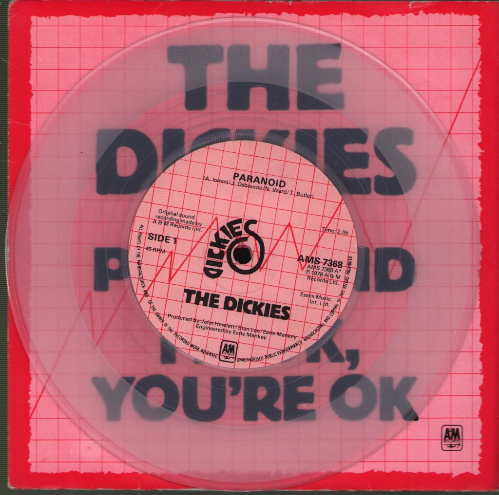 Dickies - Paranoid - 7 Inch