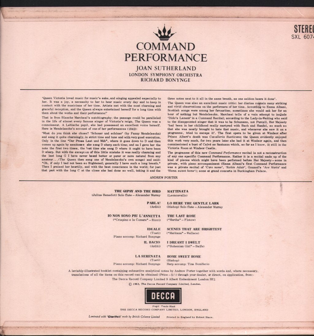 Joan Sutherland - Command Performance Volume 2 - Lp