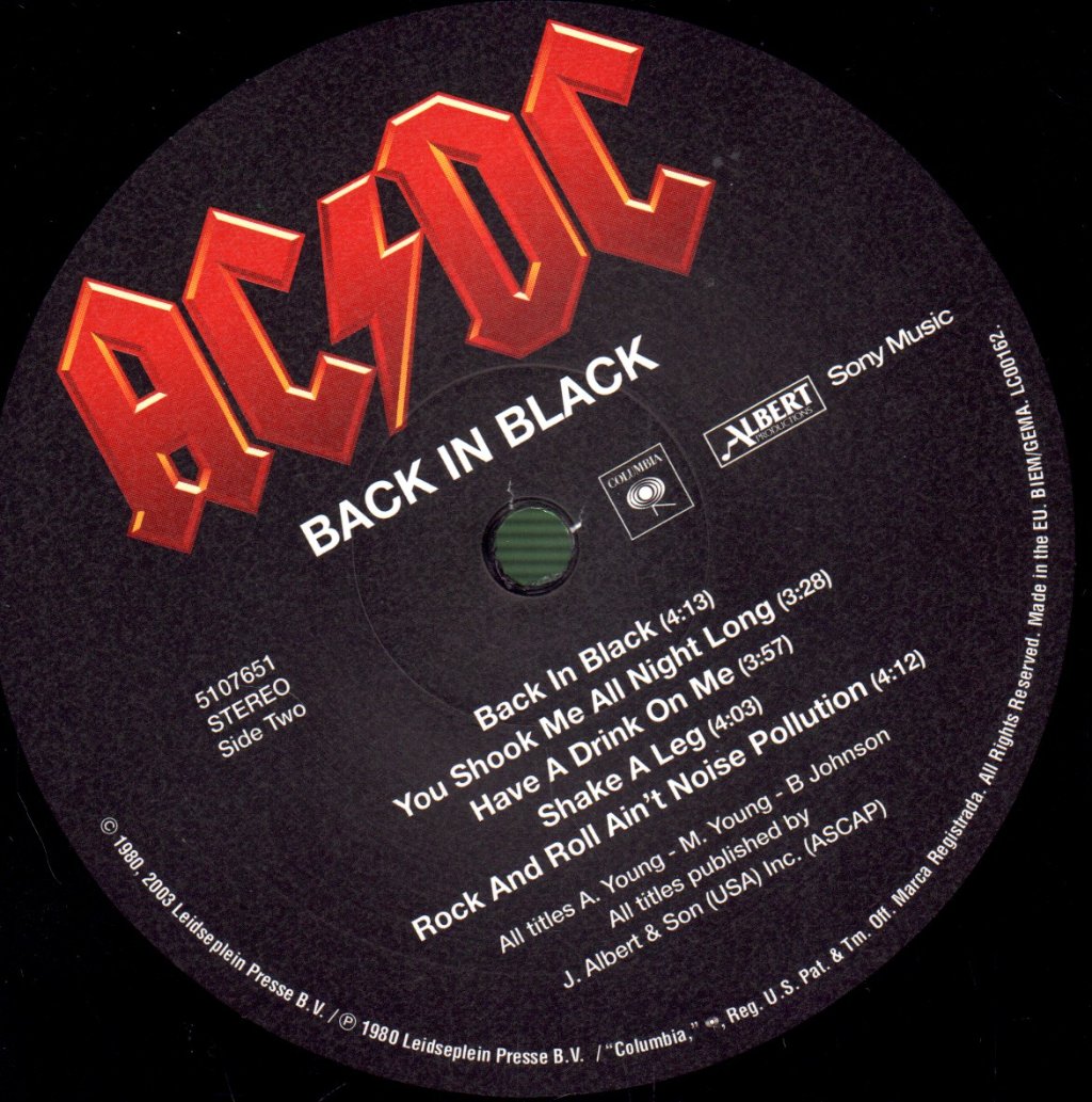 AC/DC - Back In Black - Lp