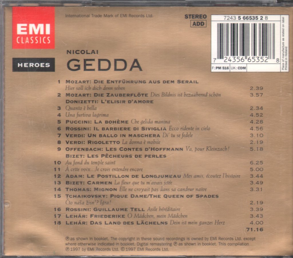 Nicolai Gedda - Heros - Cd