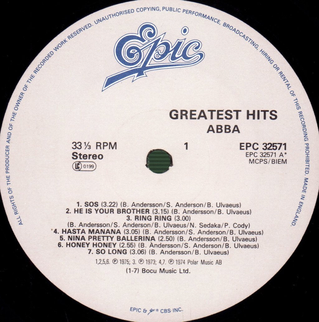 ABBA - Greatest Hits - Lp