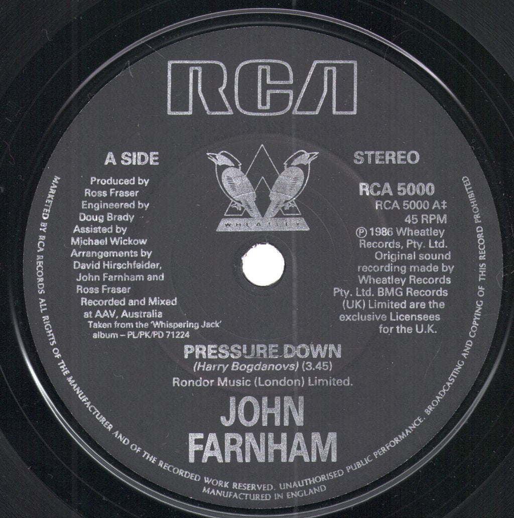 John Farnham - Pressure Down - 7 Inch