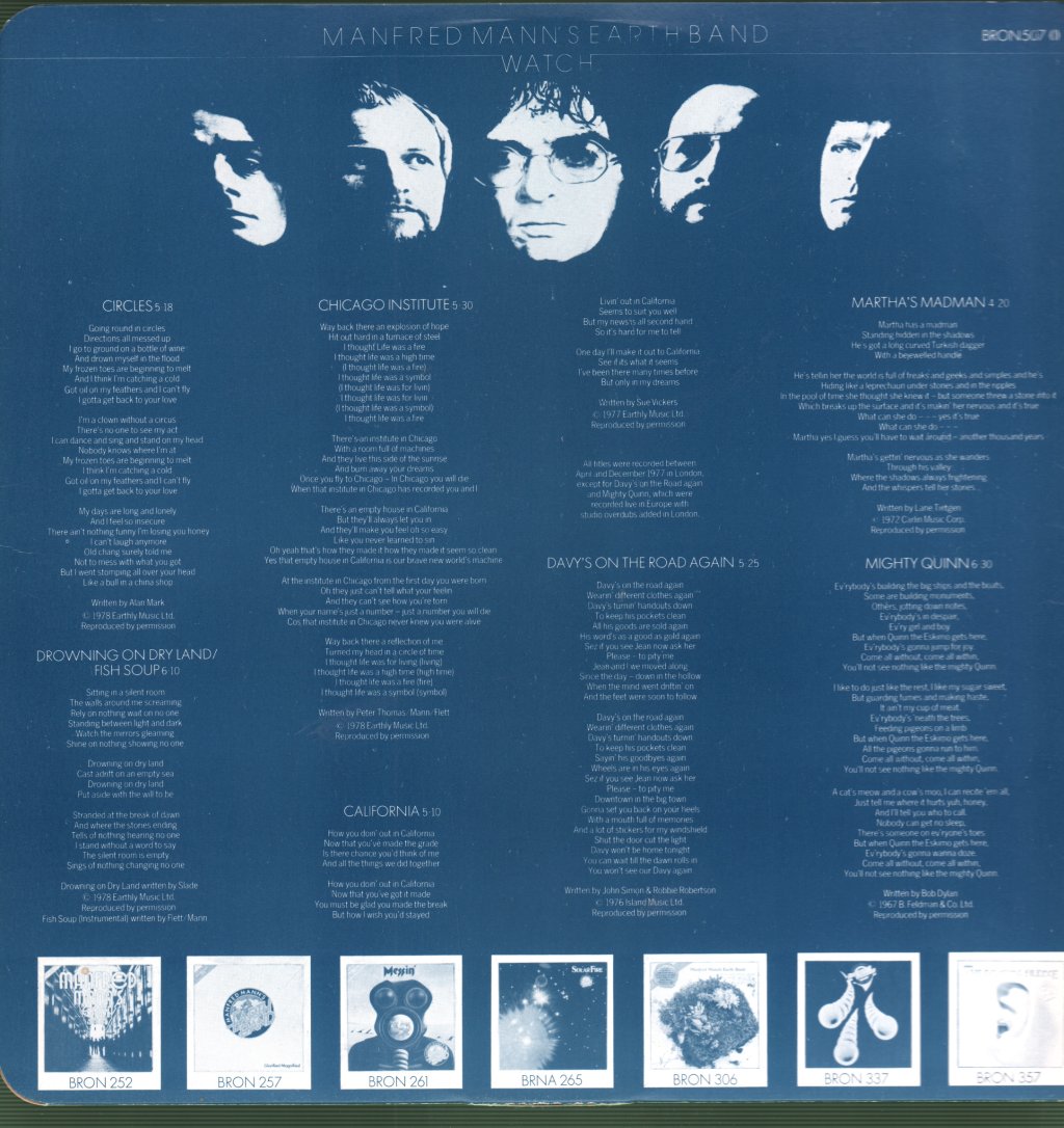 Manfred Mann's Earth Band - Watch - Lp