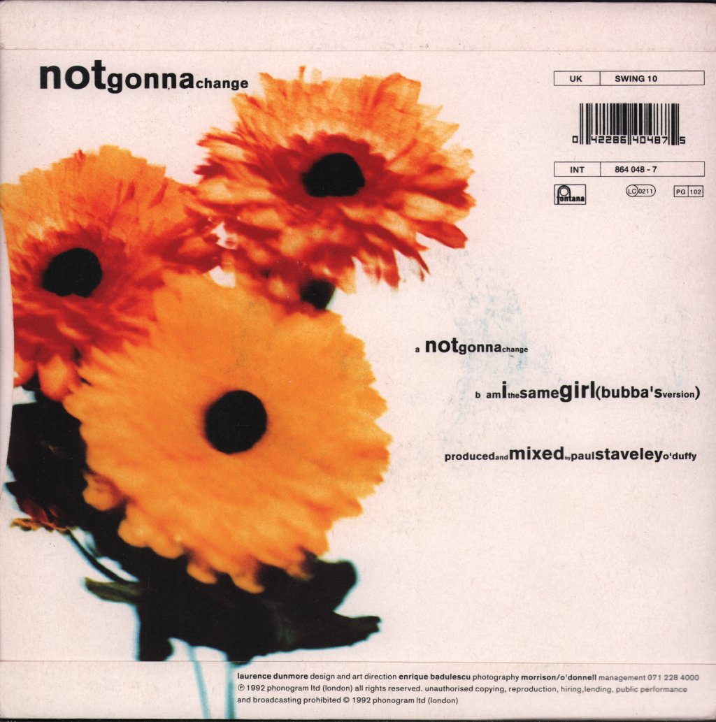 Swing Out Sister - NotGonnaChange - 7 Inch