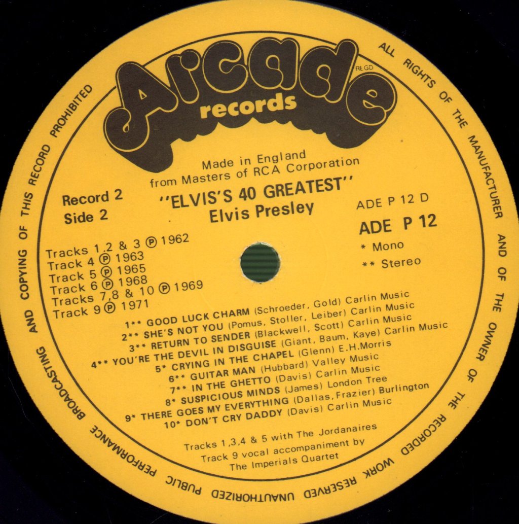 Elvis Presley - 40 Greatest - Double Lp