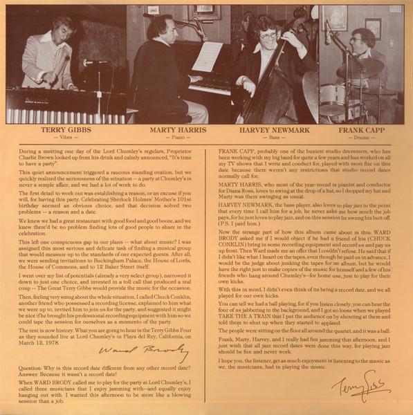 Terry Gibbs Quartet - Live At The Lord - Vol. 1 - Double Lp