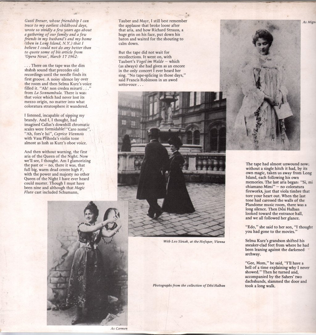 Selma Kurz - Recordings Chosen By Her Daughter Desi Halban - Double Lp