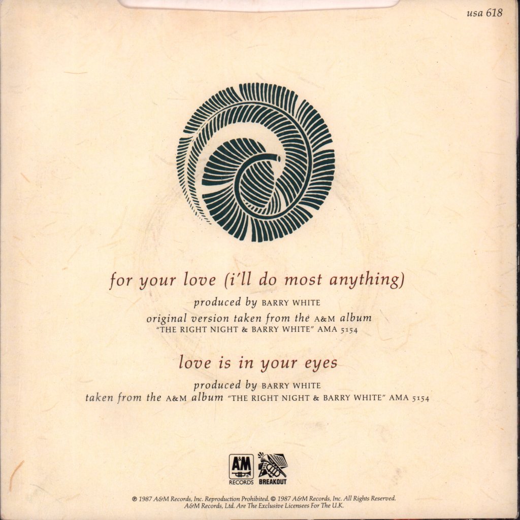 Barry White - For Your Love - 7 Inch