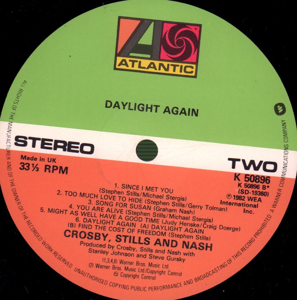 Crosby Stills And Nash - Daylight Again - Lp