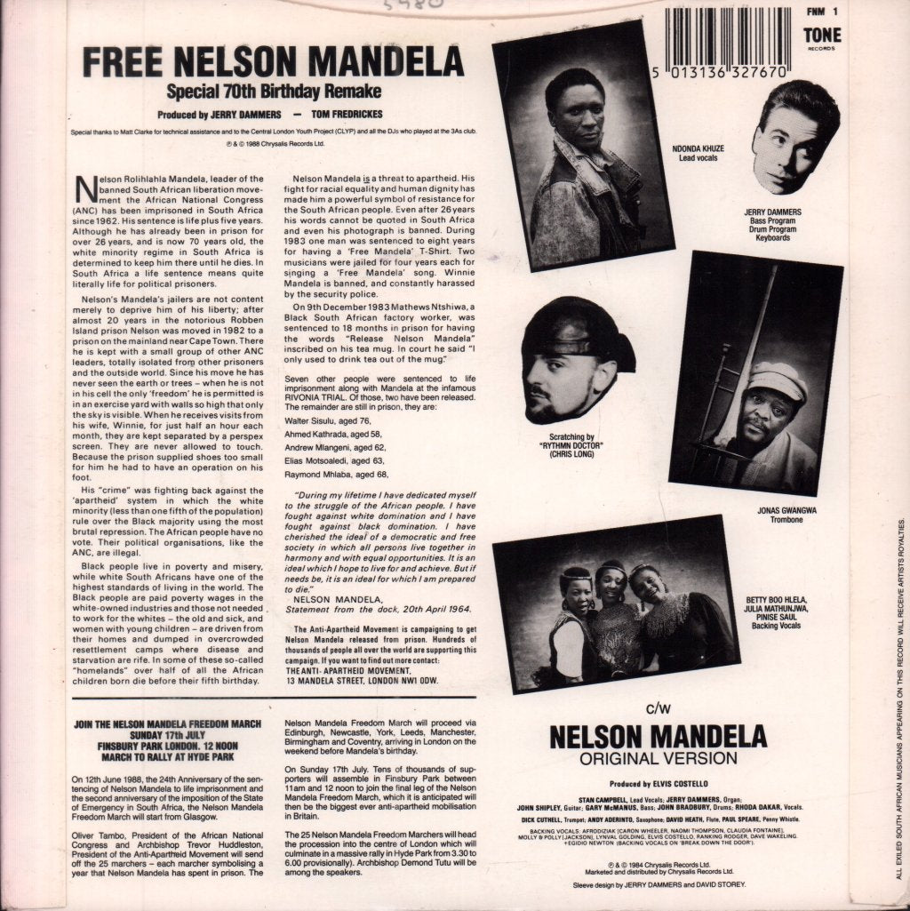 Special Aka - Free Nelson Mandela - 7 Inch
