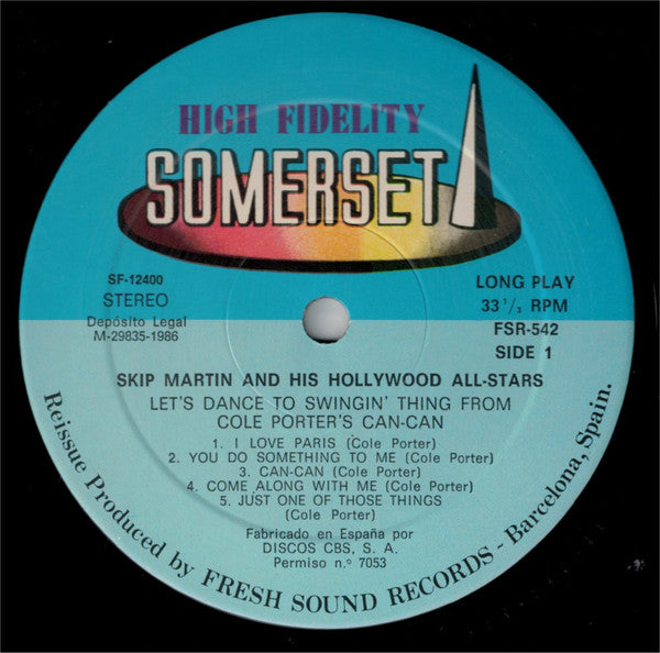 Skip Martin And His Hollywood All-Stars - Dance To Swingin' Things From Cole Porter's Can-Can - Lp