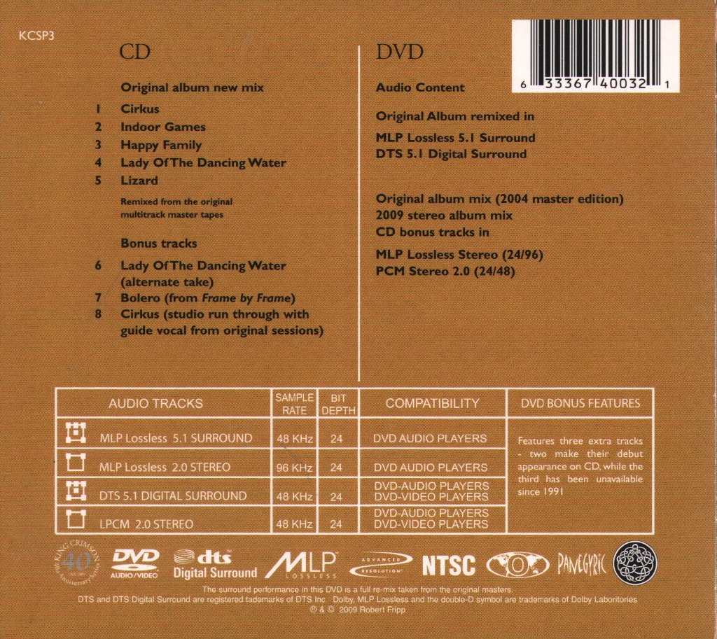 King Crimson - Lizard - Cd/Dvd