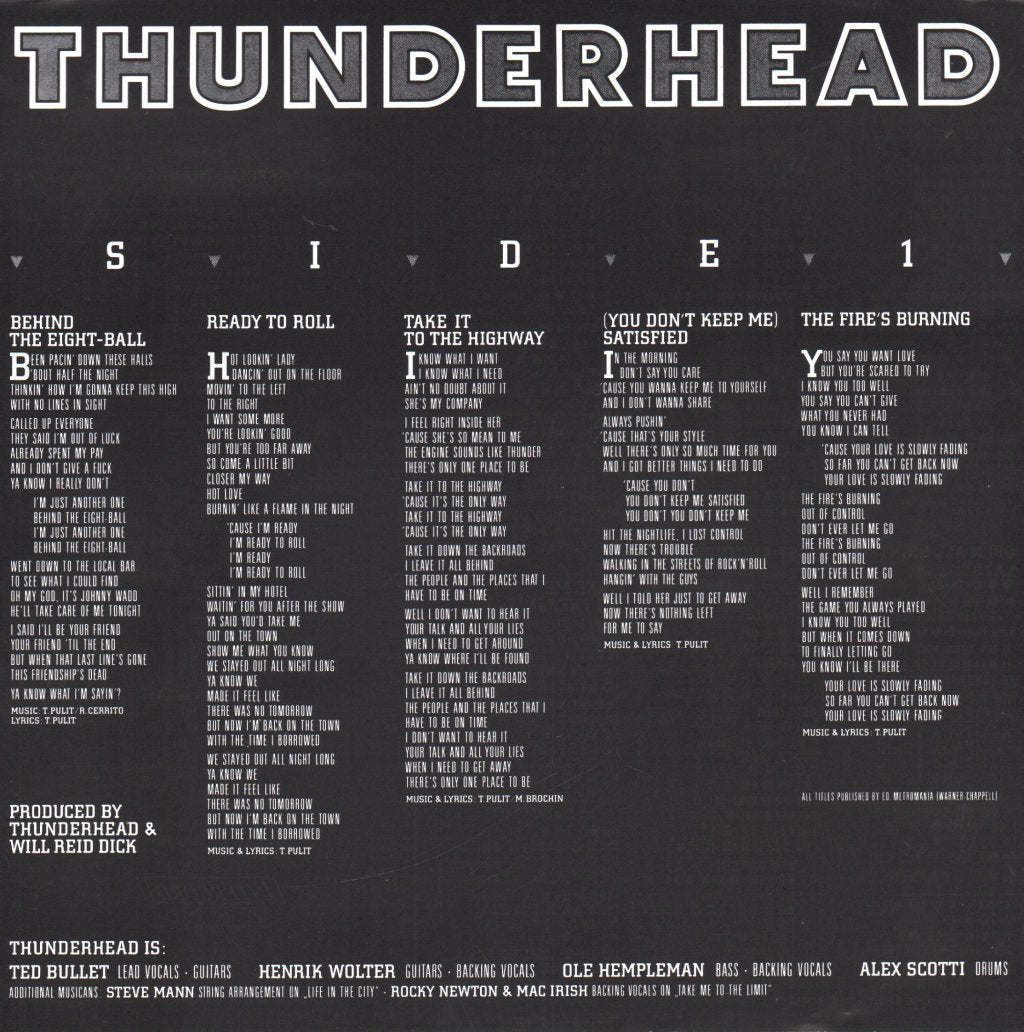 Thunderhead - Behind The Eight-Ball - Lp