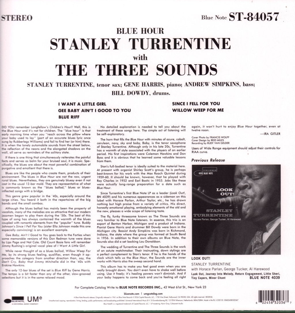 Stanley Turrentine With The Three Sounds - Blue Hour - Lp