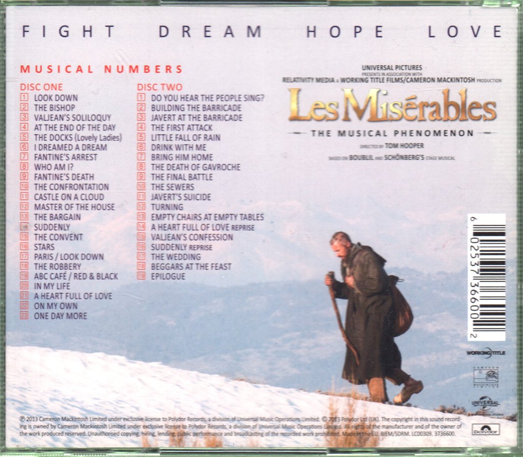 Various Artists - Les Miserables (Original Motion Picture Soundtrack) - Double Cd