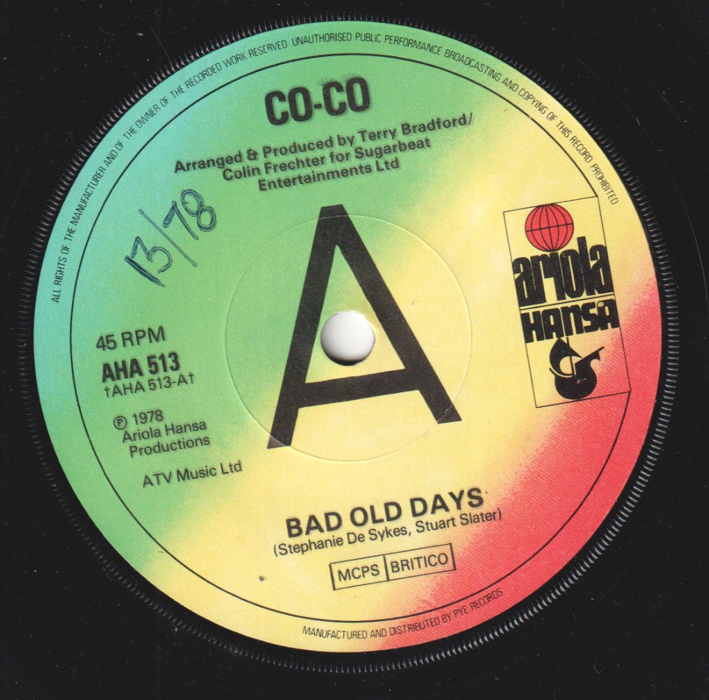 Co-Co - Bad Old Days - 7 Inch